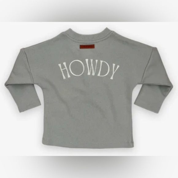 Velvet Fawn Kids Toddler Horseshoe HOWDY French Terry‎ Sweatshirt Size 6 - Picture 1 of 10